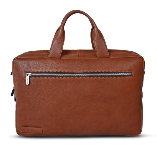 Plevier Jimmy laptoptas 16 inch cognac