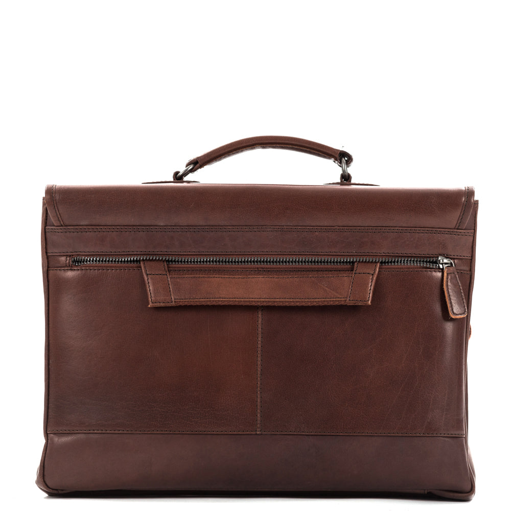 Plevier Quartz briefcase 15.6 inches brown