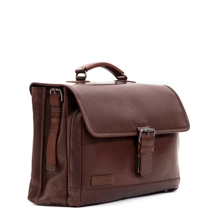 Plevier Quartz briefcase 15.6 inches brown