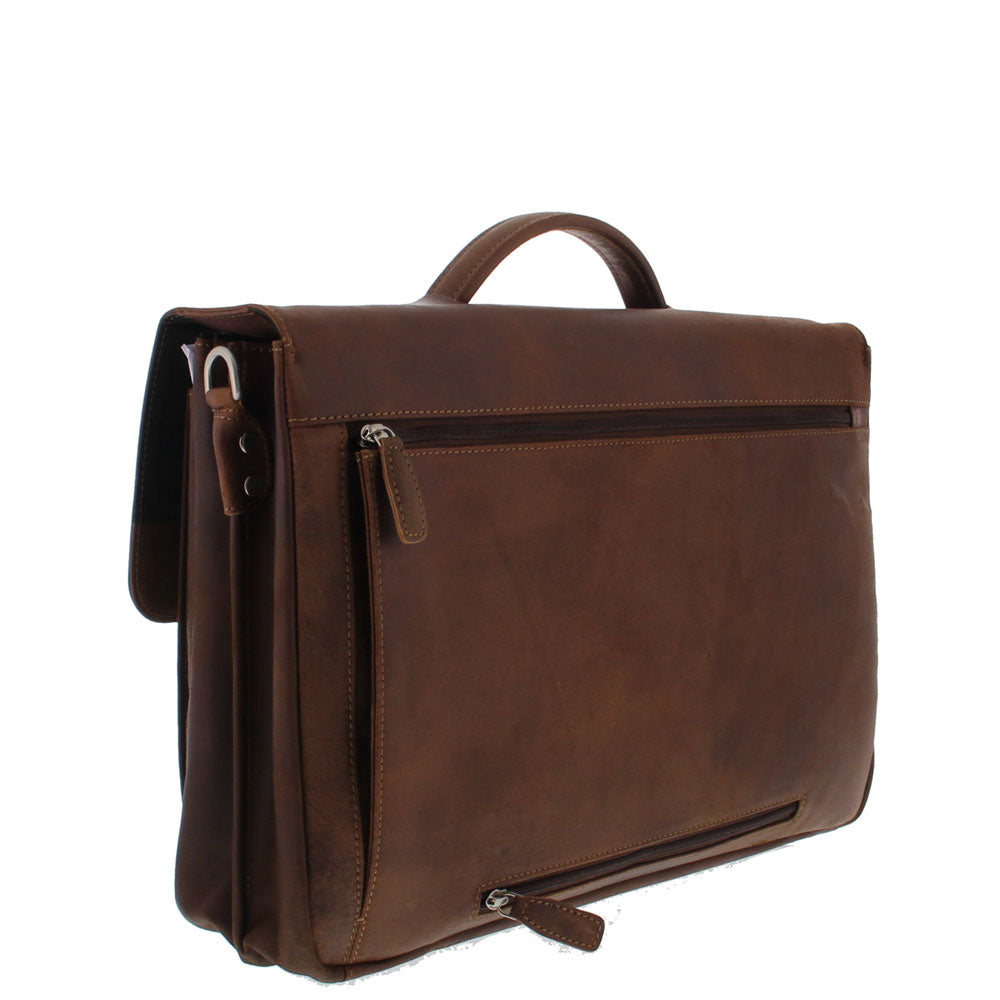 Plevier Manchester briefcase 17.3 inch brown