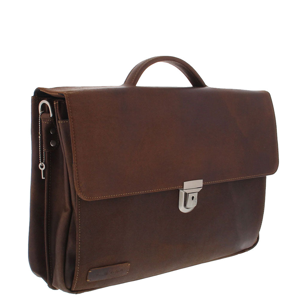 Plevier Manchester briefcase 17.3 inch brown