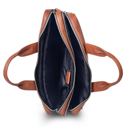 Plevier Jimmy laptoptas 16 inch cognac