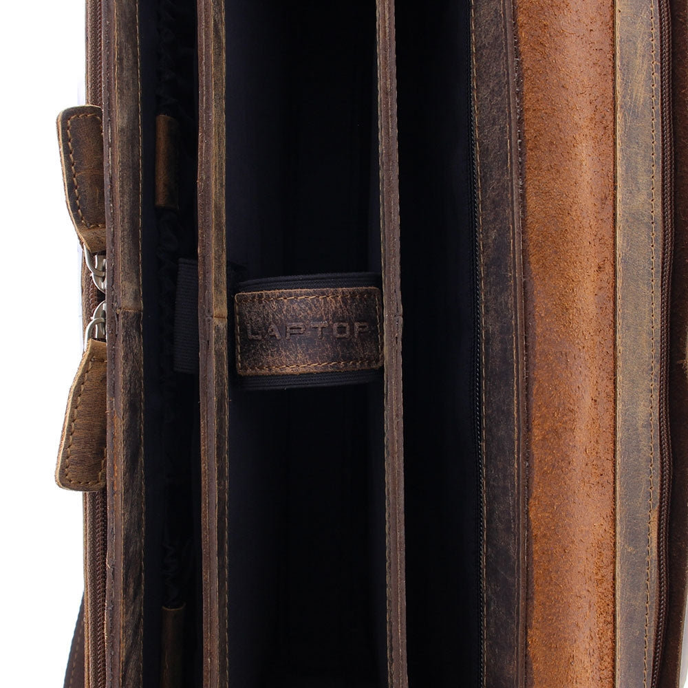 Plevier Newton briefcase 15.6 inch brown