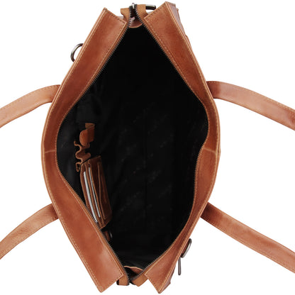 Plevier Islay shoulder bag 15.6 inch cognac