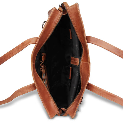 Plevier Islay shoulder bag 15.6 inch cognac