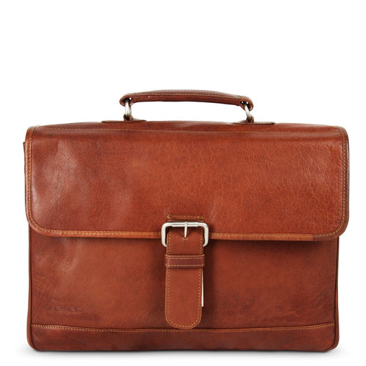 Plevier Cairn briefcase 15.6 inch cognac