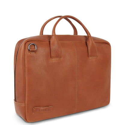 Plevier Gherkin laptop bag 15.6 inch cognac