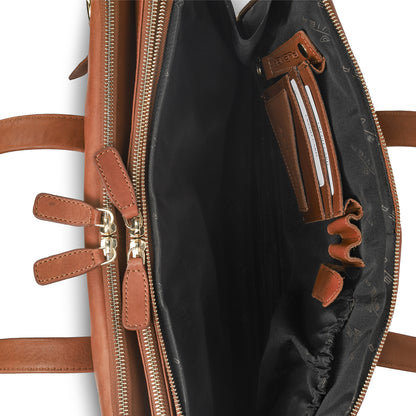 Plevier Hearst shoulder bag 15.6 inch cognac