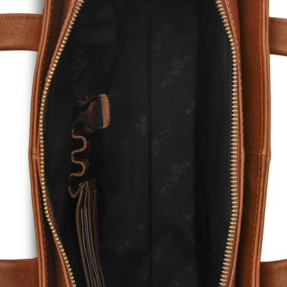 Plevier Pharos shoulder bag 15.6 inch cognac