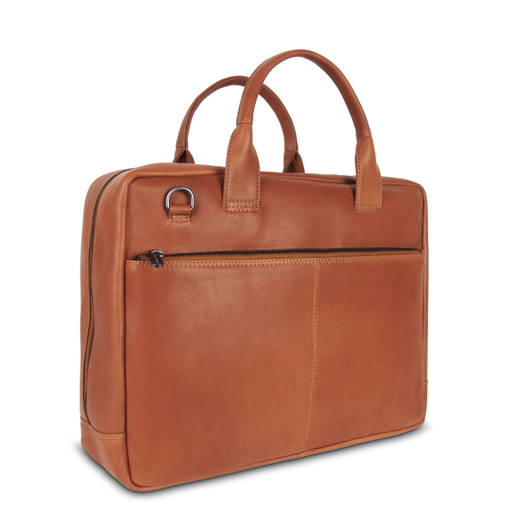 Plevier Shard laptop bag 15.6 inch cognac
